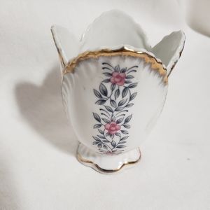 Vintage Richard Japan Porcelain Footed Bud Shaped Violet Posey Vase